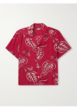 BODE - Creeping Begonia Camp-Collar Printed Woven Shirt - Men - Red - S