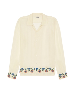 BODE Flowering Liana Longsleeve Shirt in Cream Multi - Cream. Size L (also in M, S, XL/1X).