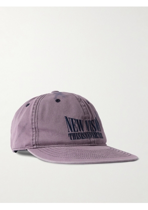 thisisneverthat - New Vision Logo-Embroidered Bleached Cotton-Twill Baseball Cap - Men - Purple