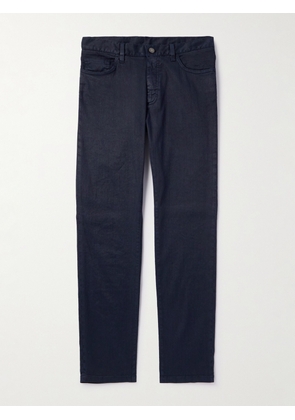 Zegna - Roccia Slim-Fit Straight-Leg Garment-Dyed Linen-Blend Trousers - Men - Blue - UK/US 30