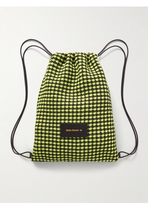 adidas Originals - Wales Bonner Faux Leather-Trimmed Crocheted Drawstring Backpack - Men - Green