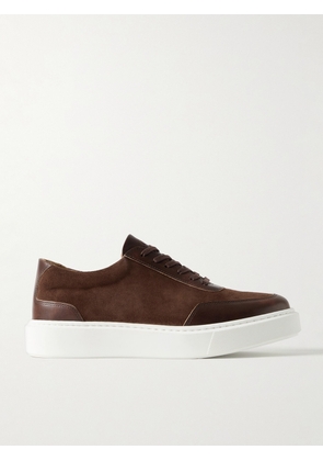 George Cleverley - The Ross Leather-Trimmed Suede Sneakers - Men - Brown - UK 7