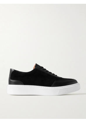 George Cleverley - The Ross Leather-Trimmed Suede Sneakers - Men - Black - UK 7