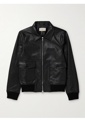 Officine Générale - Gianni Leather Bomber Jacket - Men - Black - XS