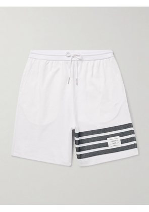 Thom Browne - Straight-Leg Striped Cotton-Piqué Drawstring Shorts - Men - White - 0