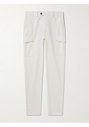 Brunello Cucinelli - Straight-Leg Cotton-Twill Cargo Trousers - Men - White - IT 44