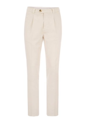 Brunello Cucinelli Cotton-Blend Trousers With Darts
