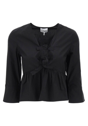 Ganni peplum blouse in pop - 36 Black