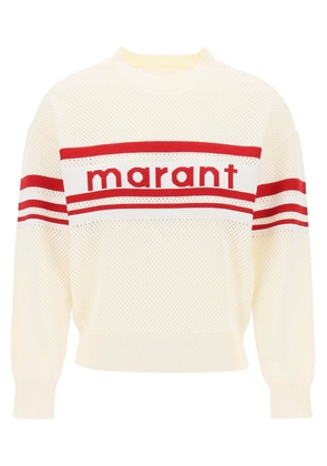 Isabel Marant Etoile arwen logo perforated knit pullover - 34 White