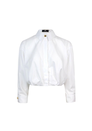 Long-Sleeved Cropped Poplin Shirt Elisabetta Franchi