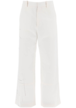 Oamc wide-legged scribble pants - 32 White
