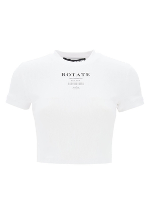 Rotate cropped ribbed t-shirt - S White