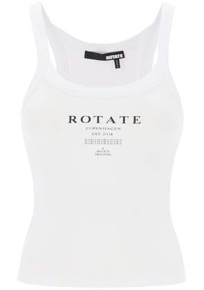 Rotate ribbed tank top with spaghetti - M White