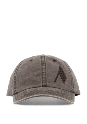 The Attico washed twill baseball cap with embroidered logo - OS Brown