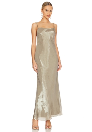 Bec + Bridge Fleur Maxi Dress in Metallic Silver. Size 6/XS.