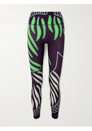 TORY SPORT - Weightless 7/8 Printed Tactel® And Lycra®-blend Leggings - Purple - x small,small,medium,large,x large