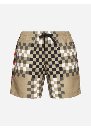 Burberry Pixel Check Print Swim Shorts