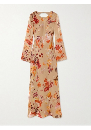 Aje - Transept Floral-print Satin Maxi Dress - Multi - UK 8,UK 10