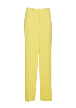 Elisabetta Franchi Straight Crepe Trousers With Logo Label