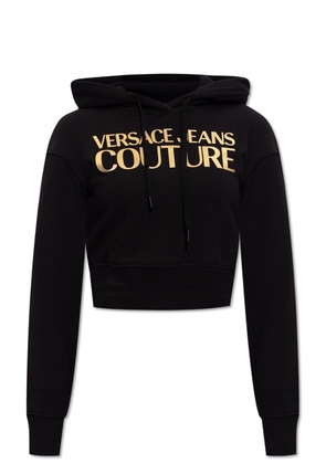 Versace Jeans Couture Logo Print Cropped Hoodie