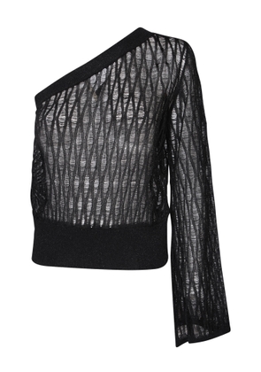 Federica Tosi Black One-Shoulder Knit Sweater