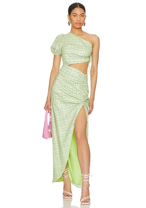 MORE TO COME Lolita Maxi Dress in Green. Size XS.