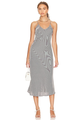 ROLLA'S Capri Stripe Margaux Slip Dress in Charcoal. Size L, XL.