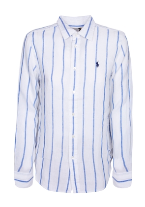 Blue And White Striped Linen Shirt By Polo Ralph Lauren