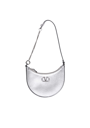 Valentino Hobo Vlogo Mini Silver Bag
