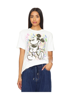 Junk Food Mickey Mouse Face Tee in White. Size M, S, XL, XS, XXL.