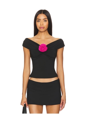 MORE TO COME Mara Off Shoulder Top in Black. Size M, S, XL, XS, XXS.