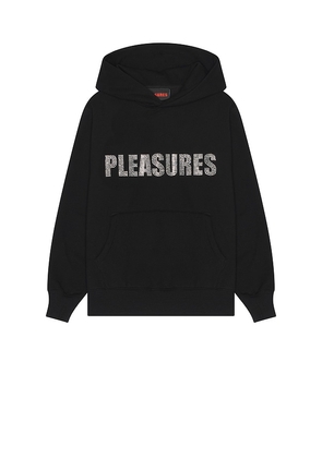 Pleasures Rhinestone Impact Hoodie in Black. Size M, S, XL/1X.