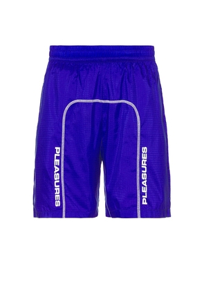 Pleasures Tempo Active Shorts in Blue. Size M, S, XL/1X.