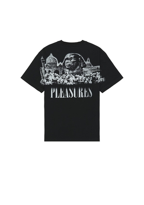 Pleasures Monuments Heavyweight T-shirt in Black. Size M, S, XL/1X.
