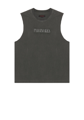 Pleasures Onyx Sleeveless Shirt in Charcoal. Size M, S, XL/1X.