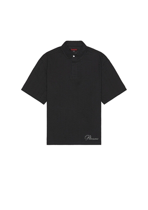 Pleasures Clarity Woven Polo in Black. Size M, S, XL/1X.