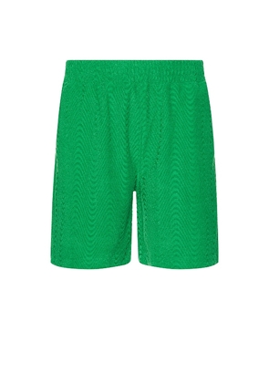 Pleasures Zen Terry Shorts in Green. Size M, S, XL/1X.