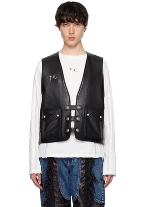 Thug Club Black Hardware Leather Vest