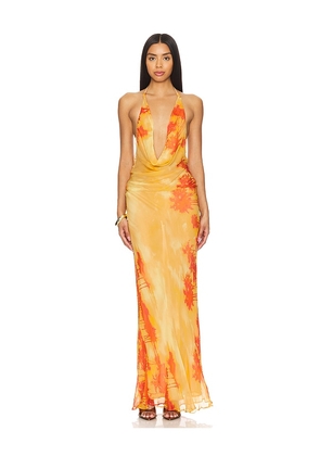 Lovers and Friends Raven Maxi Dress in Orange. Size M, S, XL, XS.