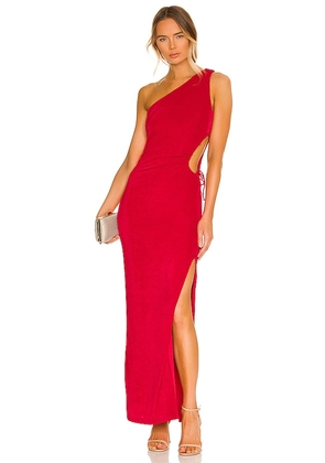superdown Victoria Cut Out Maxi Dress in Red. Size S.