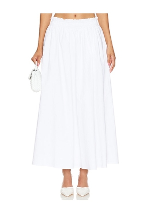 Tularosa Donna Maxi Skirt in White. Size M, S, XL, XS, XXS.