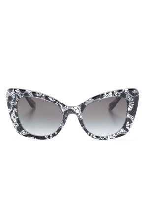 Dolce & Gabbana Eyewear lace-detail cat eye-frame sunglasses - Black
