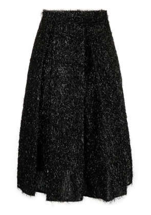 Fabiana Filippi metallic-threading fringed midi skirt - Black