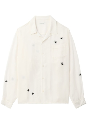 Undercover spider-embroidery semi-sheer shirt - Neutrals
