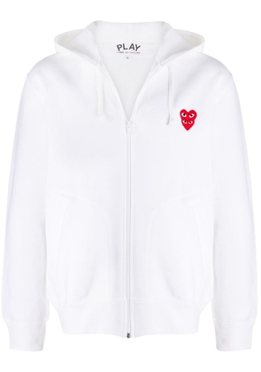 Comme Des Garçons Play embroidered heart zip-front hoodie - White