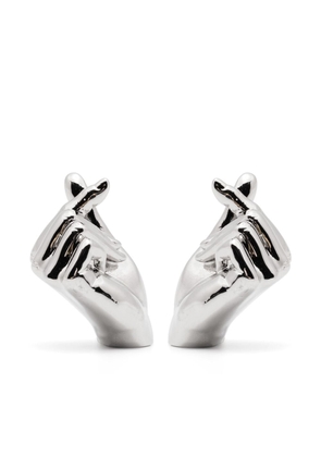Y/Project hand-motif stud earrings - Silver