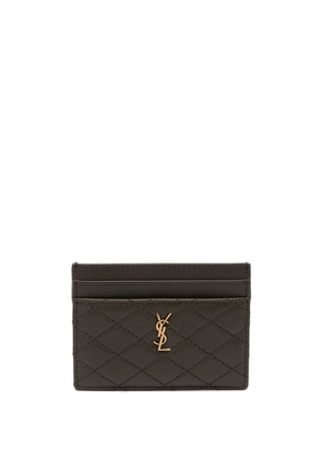 Saint Laurent quilted leather cardholder - Green