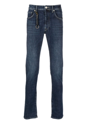 Incotex logo-keyring mid-rise straight-cut jeans - Blue
