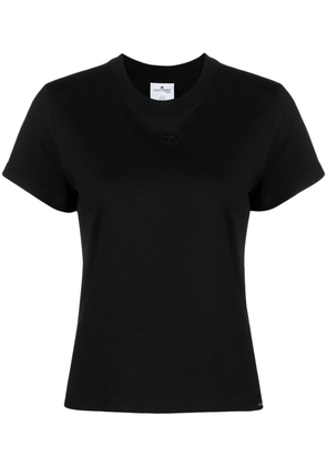 Courrèges logo-embroidered cotton T-shirt - Black