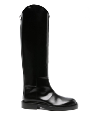 Jil Sander asymmetric leather boots - Black